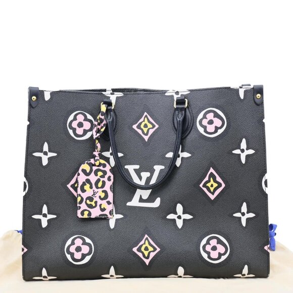 Louis Vuitton  Onthego GM Wild At Heart Monogram Giant Canvas Tote Bag Black - Picture 4 of 12